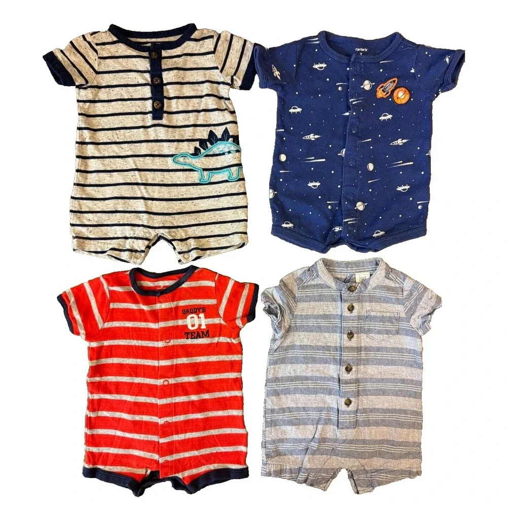 Baby Boy Rompers 3 Months Summer Clothes One PC‎ Lot Outfits Shorts Daddy's Team